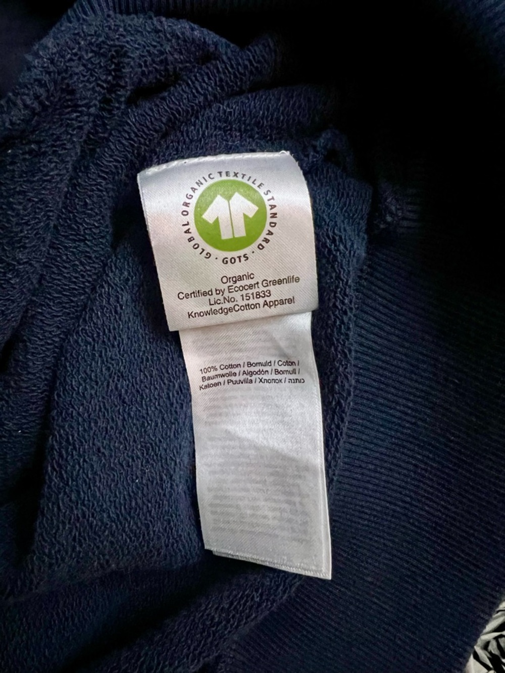 Men's Navy Hooded Sweatshirt Knowledge Cotton Apparel - Picture 4 of 4